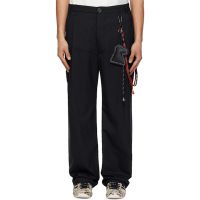 Song for the Mute Black Slash Loose Pleated Trousers 261699M191005