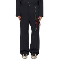 Song for the Mute Navy Loose Pleated Trousers 261699M191006