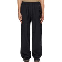 Song for the Mute Black Wide Weave Stripe Gym Track Pants 261699M191008