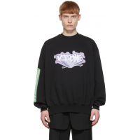 We11done Black Cotton Sweatshirt 221327M204042