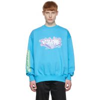 We11done Blue Cotton Sweatshirt 221327M204043