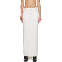 Courreges White Seven-Pocket Denim Maxi Skirt 232783F093003