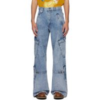 EGONlab Blue Cargo Pocket Jeans 241830M186021