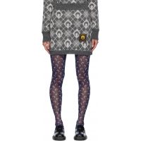 Marine Serre Gray Moon Argyle Knit Miniskirt 242020F090007