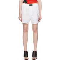 Marine Serre White Regenerated Household Linen Shorts 251020F088002