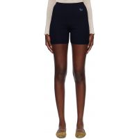 Maison Kitsune Navy Baby Fox Patch Fine Ribbed Shorts 251389F088004