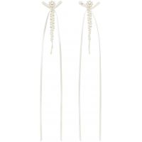 Simone Rocha White Bow Ribbon Drip Earrings 251405F022005