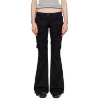 OPEN YY Black Gathered Bootcut Trousers 251731F087006