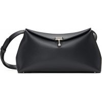 TOTEME Gray T-Lock Leather Clutch 251771F044006