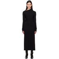 TOTEME Black Draped Jersey Maxi Dress 251771F055003