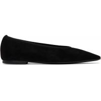TOTEME Black Minimalist Suede Ballerina Flats 251771F118007