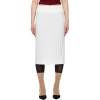 SHUSHU/TONG White Waist Lace Midi Skirt 251901F092019