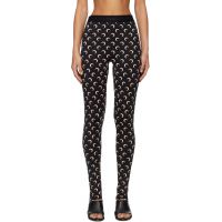Marine Serre Black Recycled Moon Jersey Stirrup Leggings 252020F085003