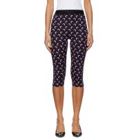 Marine Serre Black Recycled Moon Jersey Capri Leggings 252020F085009