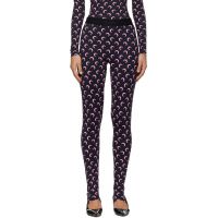 Marine Serre Black Recycled Moon Jersey Stirrup Leggings 252020F085013