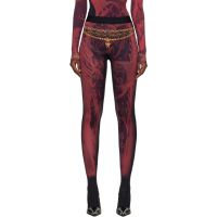 Marine Serre Red & Black Wet Nuisette Printed Jersey Leggings 252020F085015
