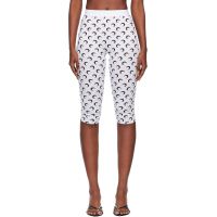 Marine Serre White Recycled Moon Jersey Capri Leggings 252020F085016