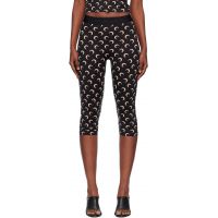 Marine Serre Black Recycled Moon Jersey Capri Leggings 252020F085017