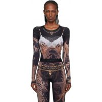 Marine Serre SSENSE Exclusive Black Wet Nuisette Printed Jersey LS T-shirt 252020F110021