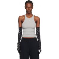 Marine Serre Gray Moon Logo Ribbed Jersey Tank Top 252020F111004