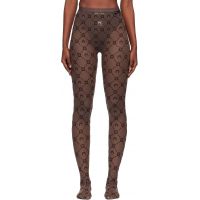 Marine Serre SSENSE Exclusive Brown Recycled Mesh Flock Tights 252020F111006