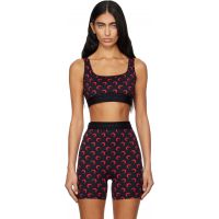 Marine Serre SSENSE Exclusive Black Recycled Moon Jersey Sport Bra 252020F511003