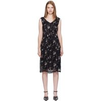 R13 Black Sleeveless V-Neck Midi Dress 252021F054004