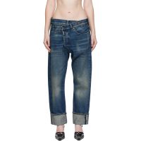 R13 Blue Cuffed Crossover Jeans 252021F069010