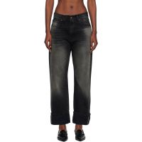 R13 Black Cuffed Boyfriend Jeans 252021F069042