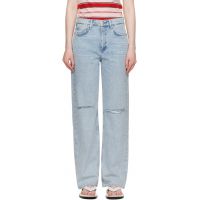 Rag & bone Blue Straight Shea Relaxed High Rise Jeans 252055F069006
