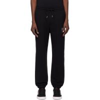 Hugo Black Cotton Terry Split Logo Sweatpants 252084M190001