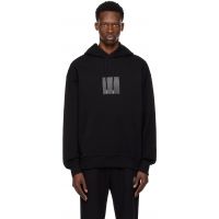 Hugo Black Relaxed-Fit Split Logo Hoodie 252084M202006