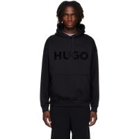Hugo Black Oversize-Fit Cotton Terry Logo Hoodie 252084M202010