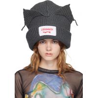 Charles Jeffrey LOVERBOY Gray Supersized Chunky Ears Beanie 252101F014000