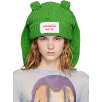 Charles Jeffrey LOVERBOY Green Chunky Rabbit Beanie 252101F014009