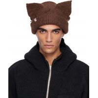 Charles Jeffrey LOVERBOY Brown Alpaca Chunky Ears Beanie 252101M138041