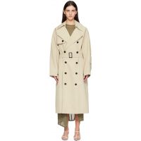 The Frankie Shop Beige Mavis Oversized Trench Coat 252115F067010