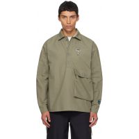 Reese Cooper Khaki Cotton Ripstop Pullover Cargo Shirt 252115M192002
