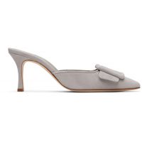 Manolo Blahnik Gray Maysale 70 Heeled Sandals 252140F122009