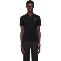 COMME des GARCONS PLAY Black Emblem Red Heart Polo 252246M212002