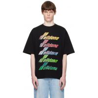 We11done Black Multi Rainbow Logo T-shirt 252327M213002