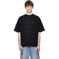 We11done Black WELLDONE Front Logo T-shirt 252327M213027