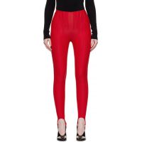 Mugler SSENSE Exclusive Red Corseted Leggings 252345F085004