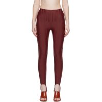 Mugler SSENSE Exclusive Burgundy Corseted Leggings 252345F085005
