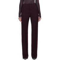 Mugler Burgundy Straight Boned Trousers 252345F087001