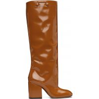 Marni Brown Leather Trunkaroo Knee-High Tall Boots 252379F115001
