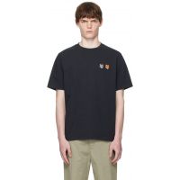 Maison Kitsune Black Double Bold Fox Head Comfort T-shirt 252389M213018
