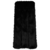 Simone Rocha Black Triple Slit Faux Fur Scarf 252405F028002