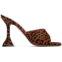 Amina Muaddi Brown & Black Lupita 95 Slipper Heeled Sandals 252415F125060