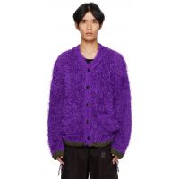 Sacai Purple Furry Knit Cardigan 252445M200003